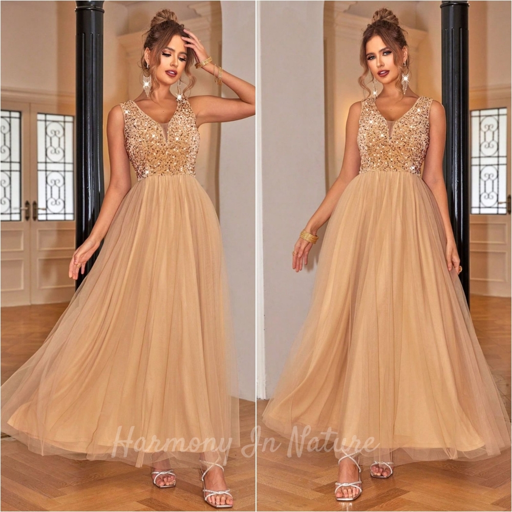 Champagne Glow Sequin Dress
